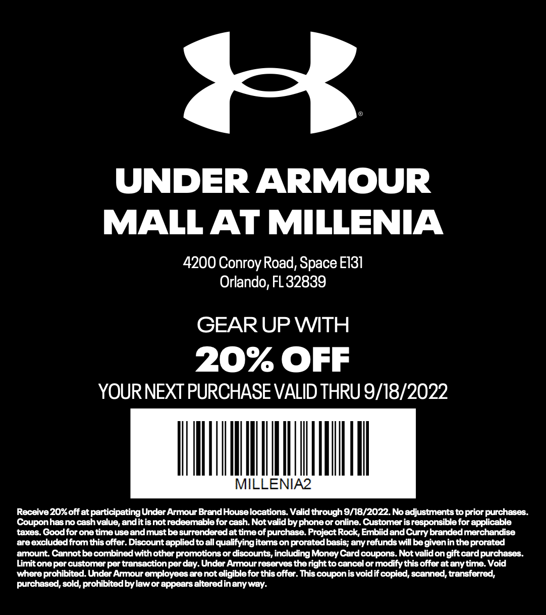 Under Armour Mall at Millenia Grand ReOpening
