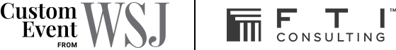 Logo for "Custom Event from WSJ" and FTI Consulting.