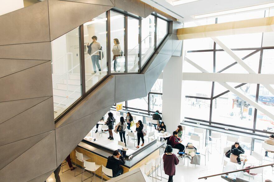 Photograph of University Center stairwell.