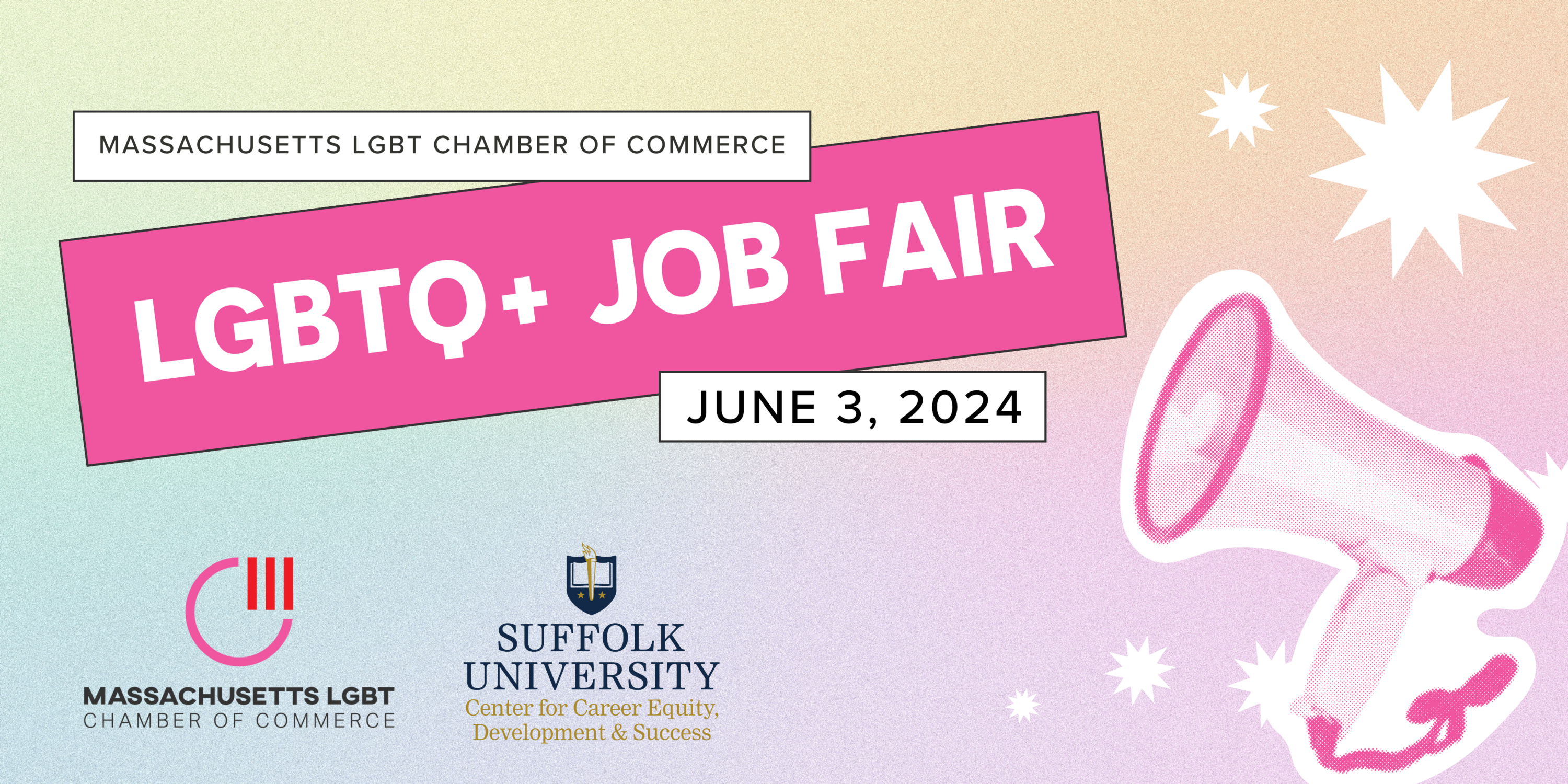 Massachusetts LGBT Chamber of Commerce's LGBTQ+ Job Fair on June 3, 2024 at Suffolk University