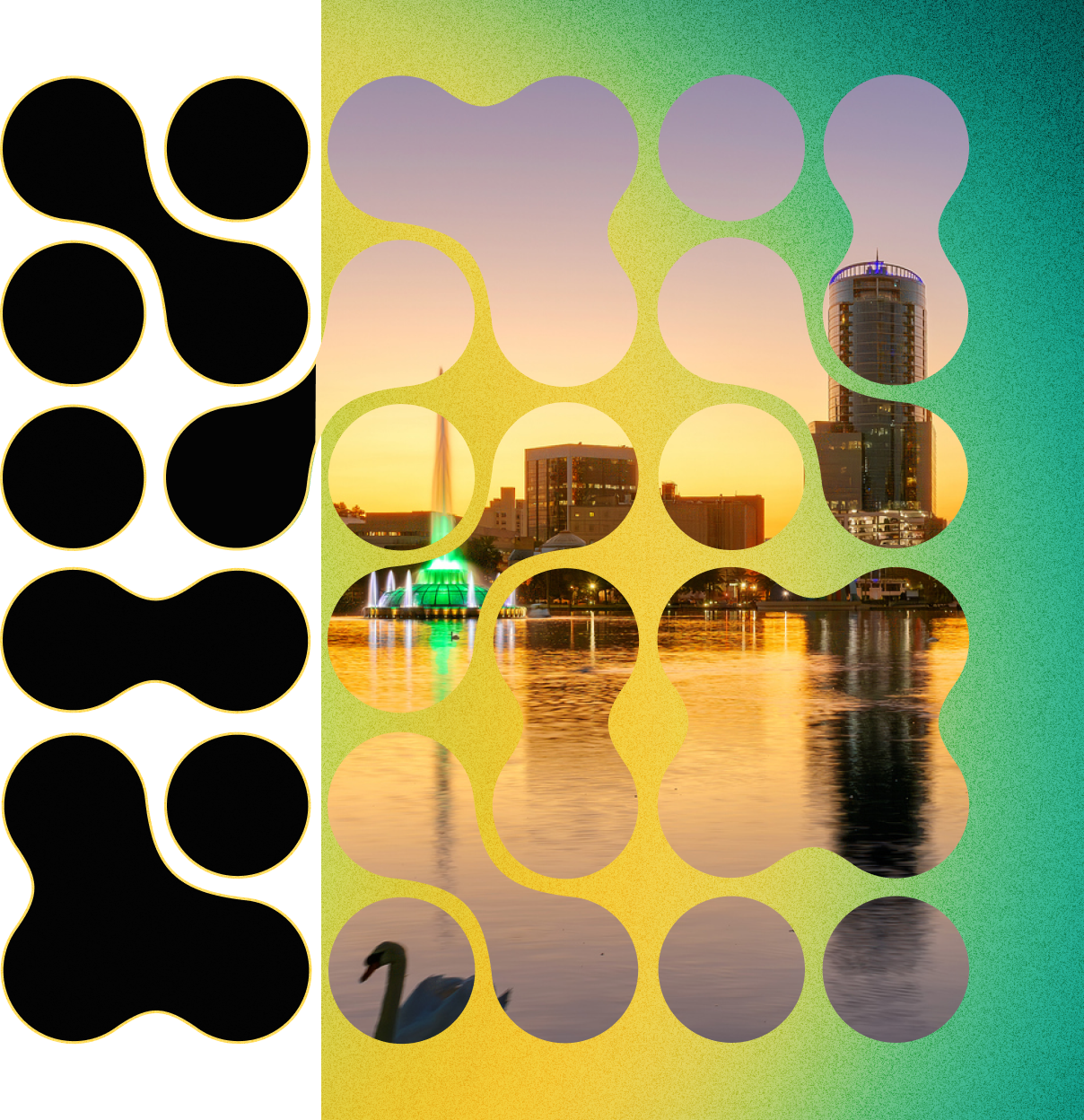 A cityscape of Orlando, FL showing that the Sprout Social Vantage Tour is coming to the city soon. Register now. 