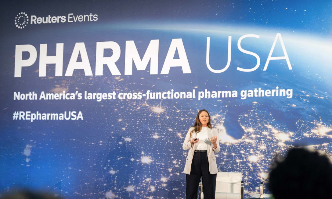 Speaker onstage at Pharma USA