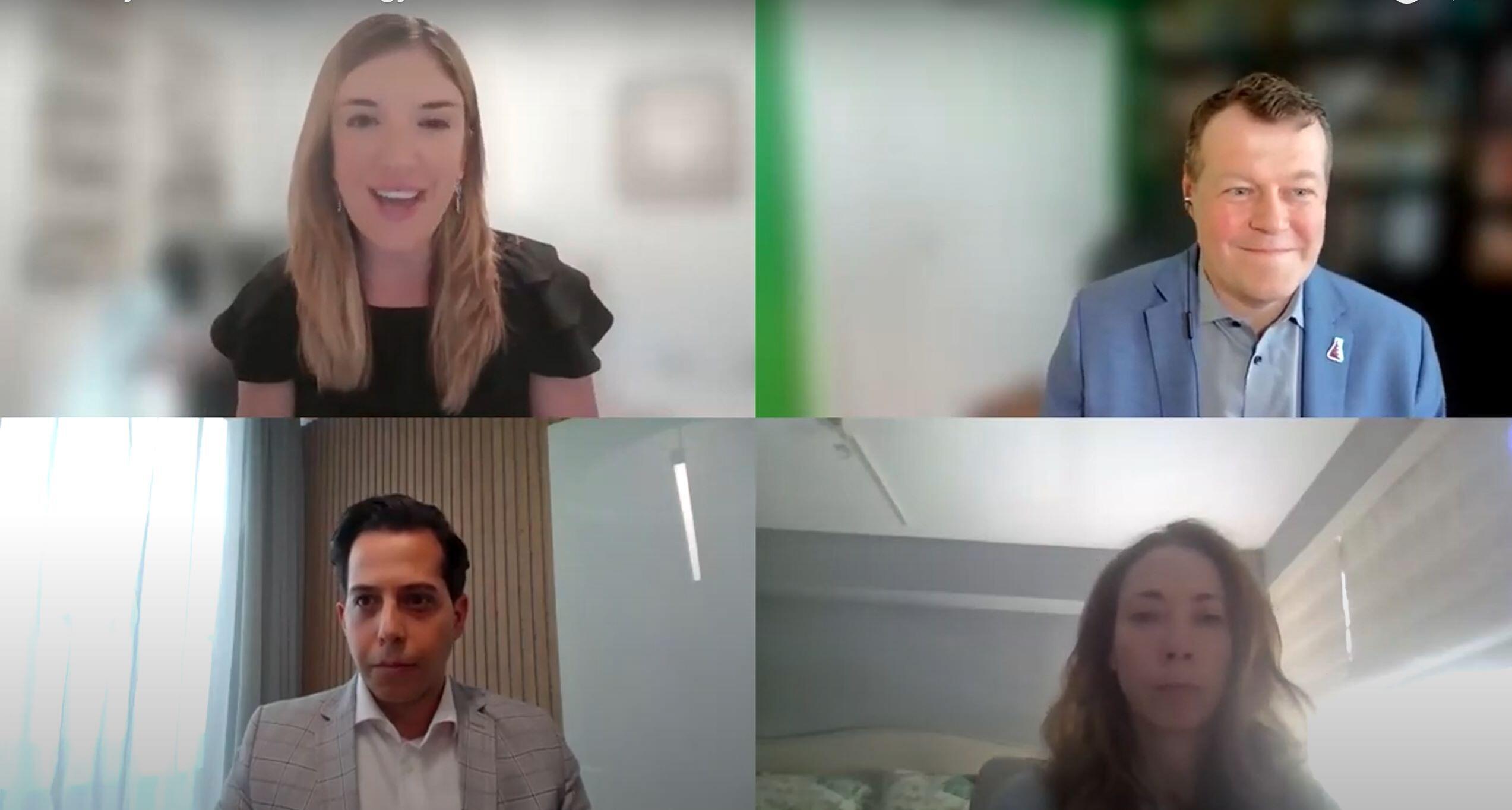 4 executives during a webinar