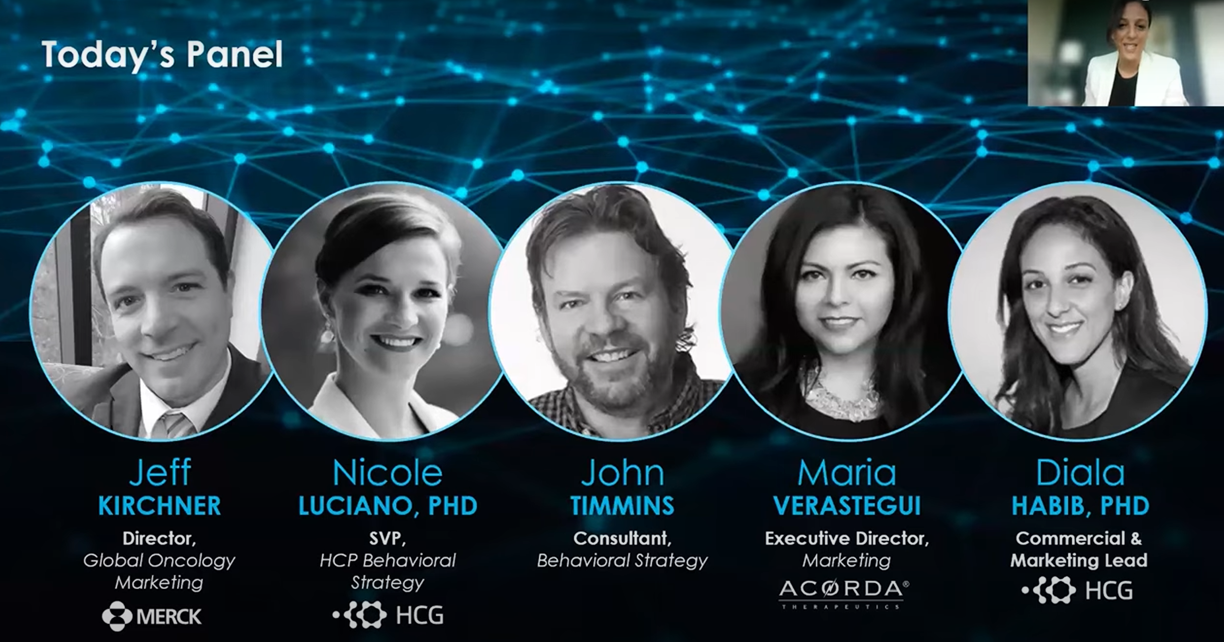 Webinar banner advertising a panel of 5 executives