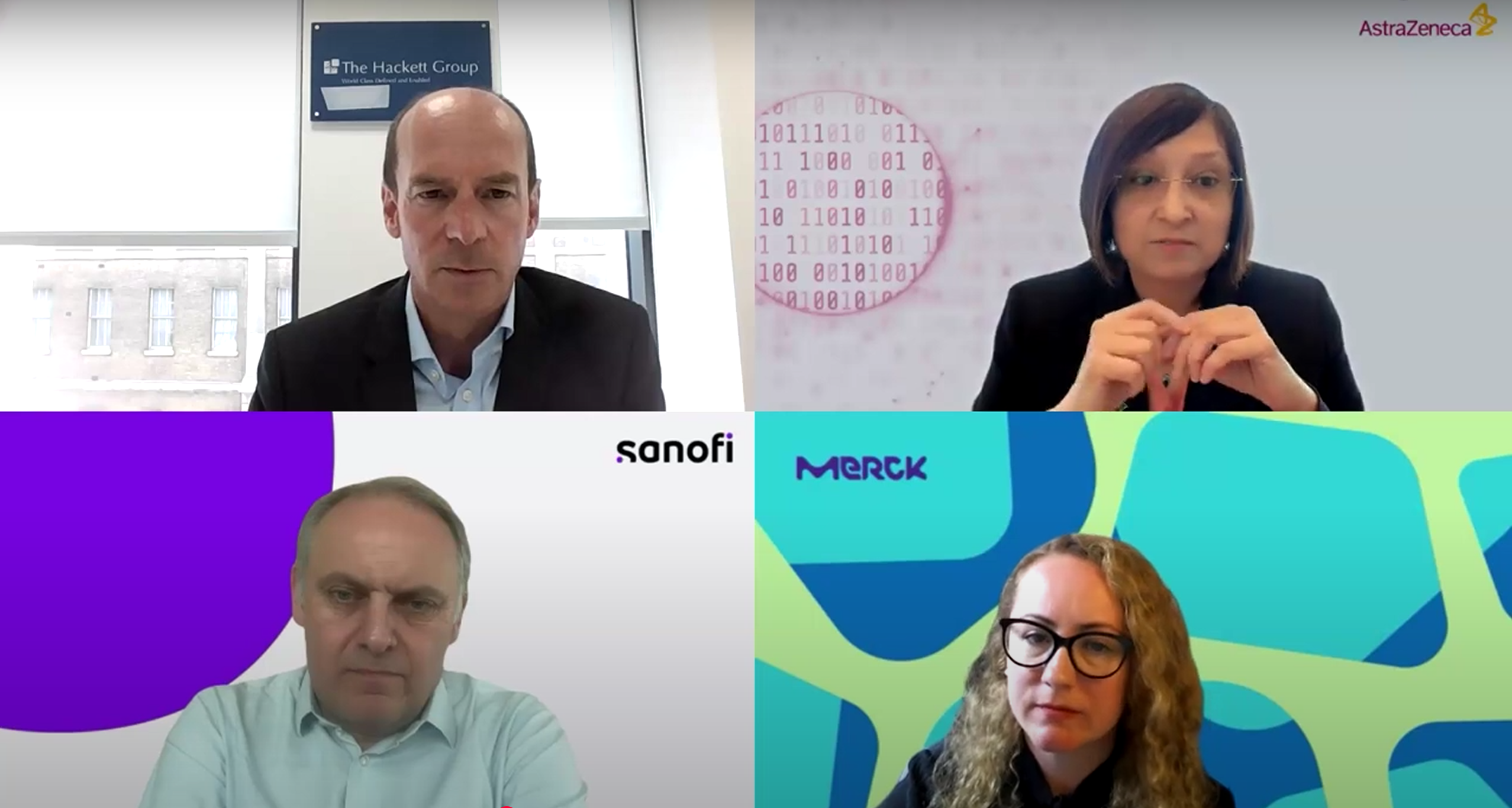 4 executives during a webinar