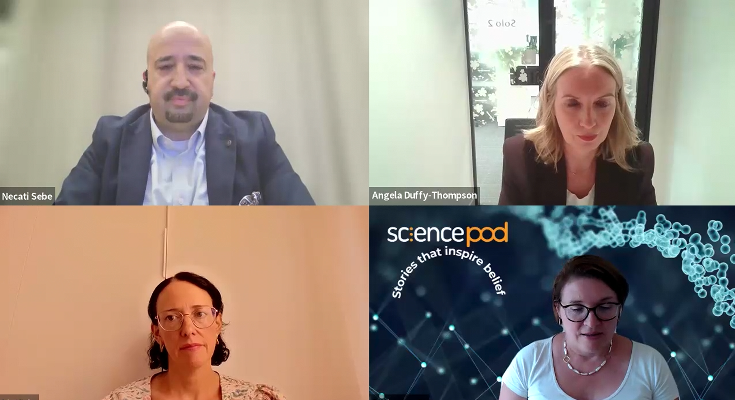 5 executives during a webinar