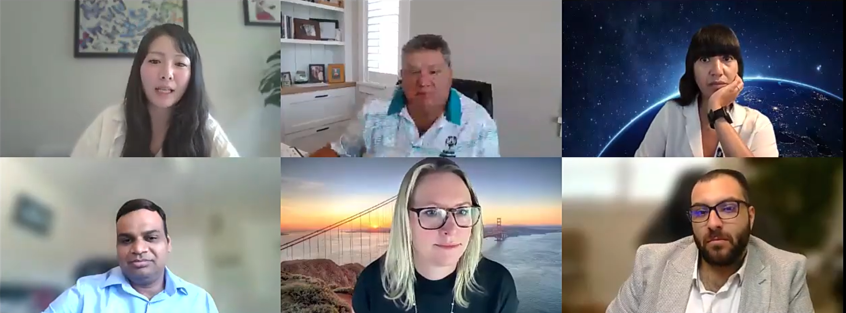 4 executives during a webinar