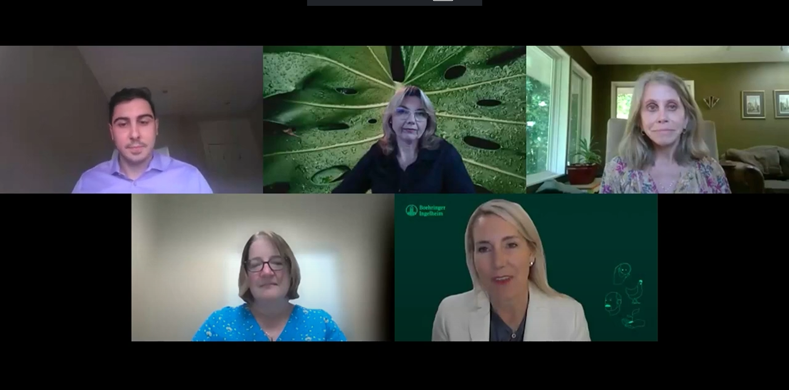 5 executives during a webinar