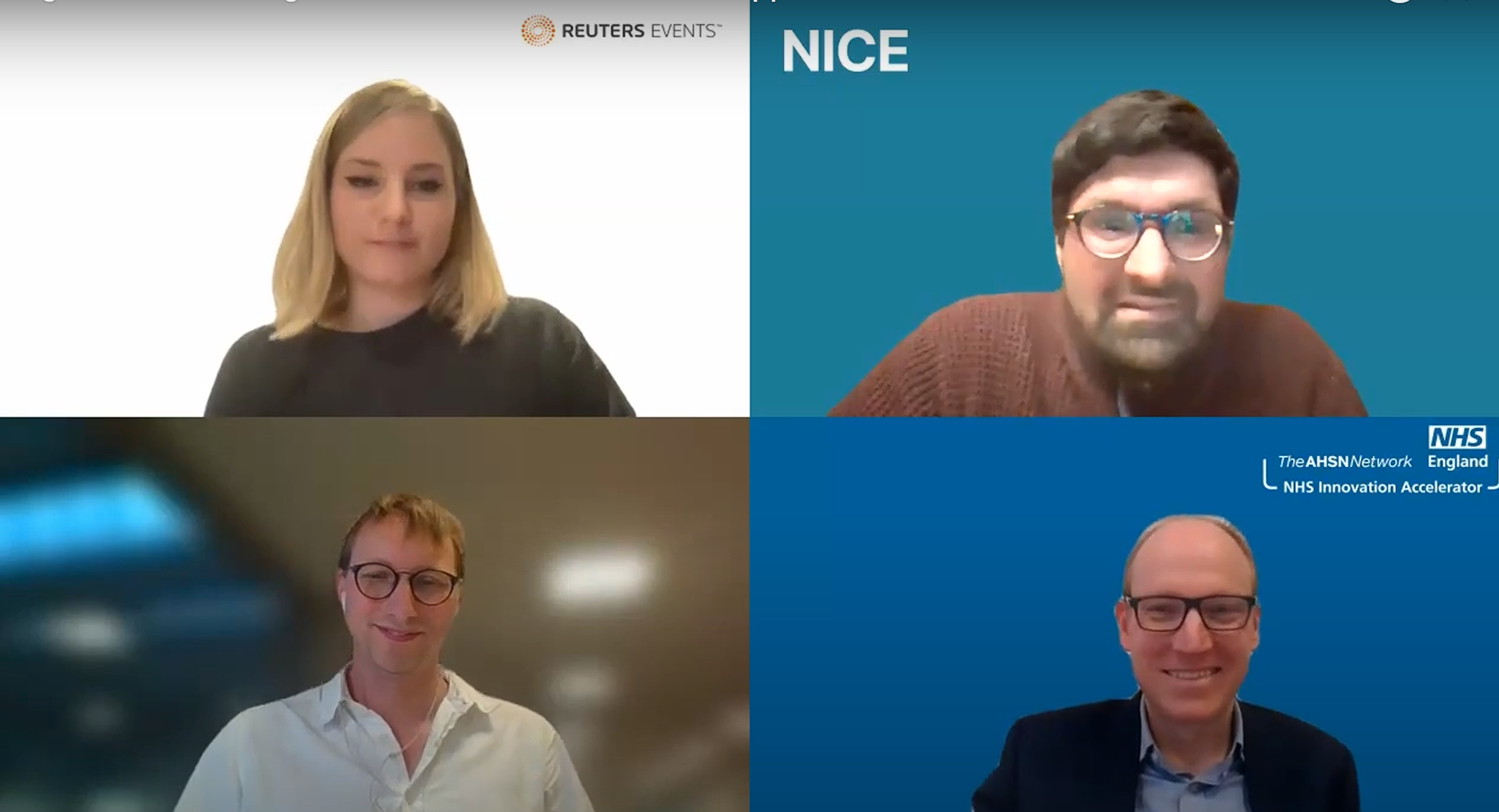 4 executives during a webinar