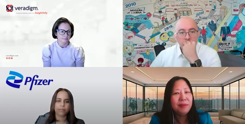 4 executives during a webinar