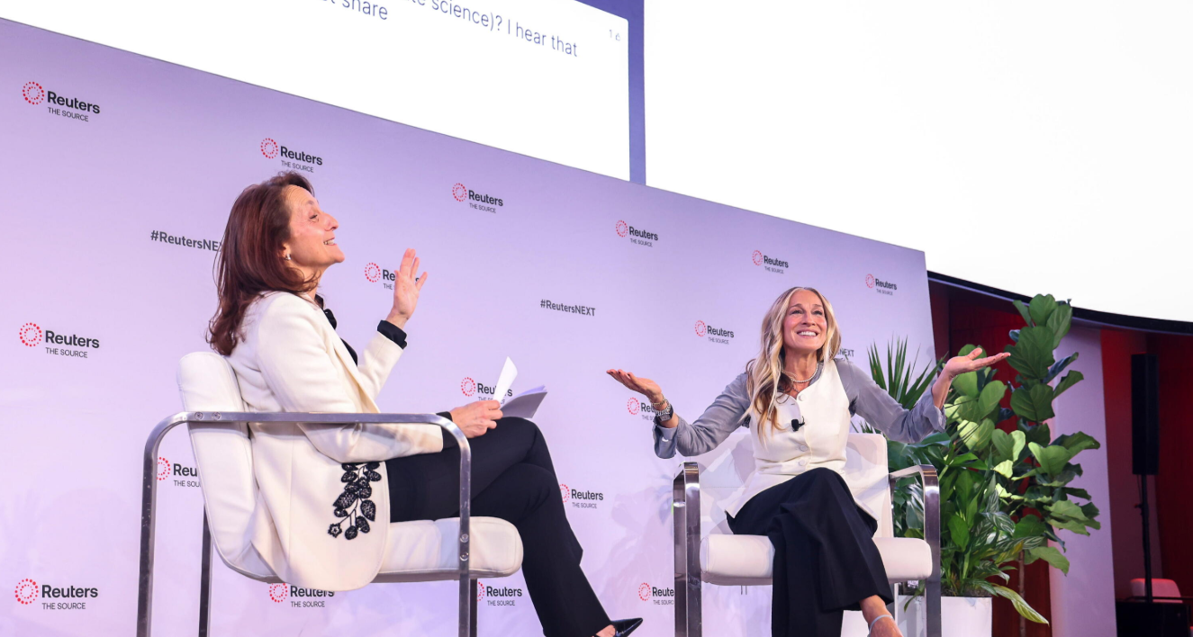 Sarah Jessica Parker speaks on stage during a Reuters NEXT panel discussion.