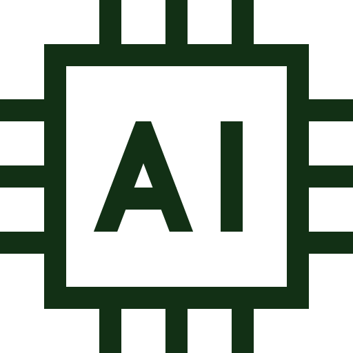 Icon of a brain with circuit lines, representing artificial intelligence or machine learning