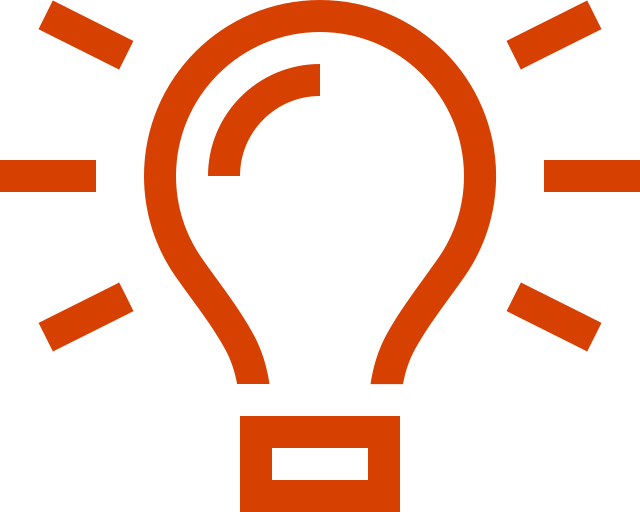 Icon of a lightbulb that is turned on