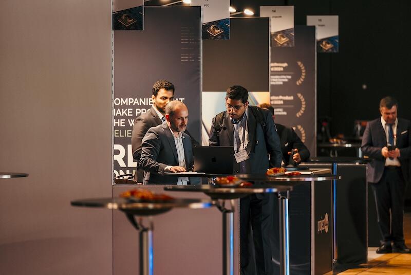 People networking at a networking area