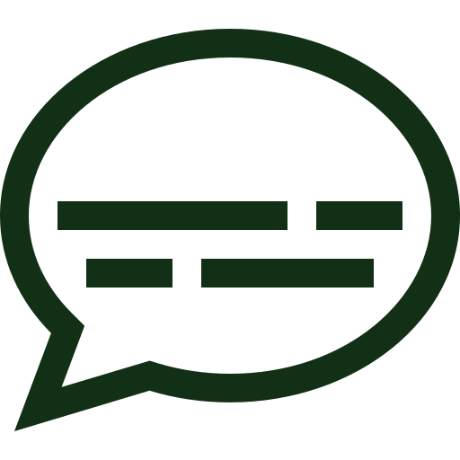 Icon of a speech bubble with text lines