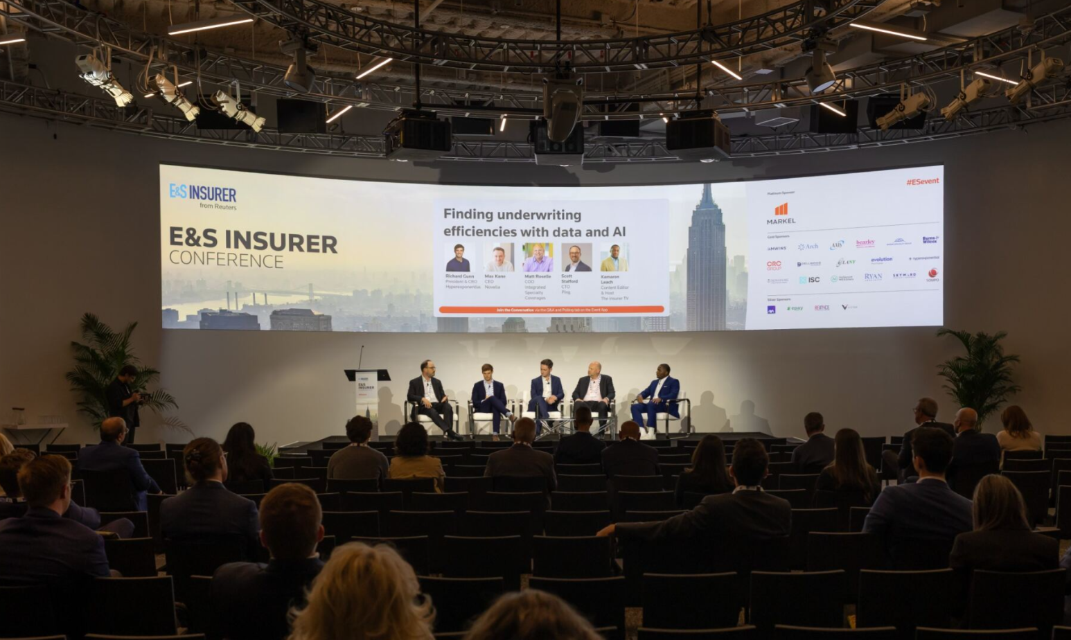 Panel discussion on underwriting efficiencies with data and AI at the E&S Insurer Conference.