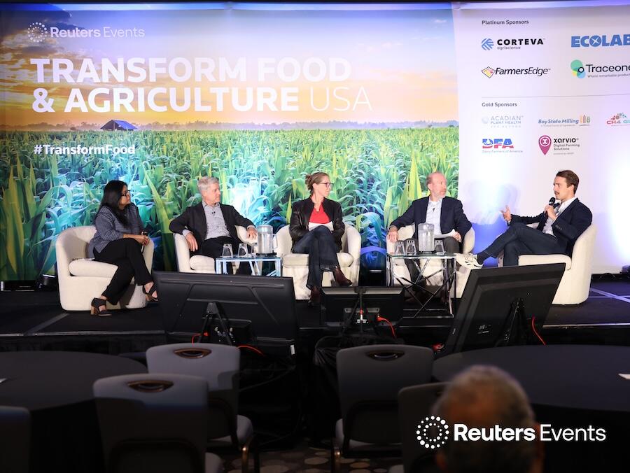 5 speakers on stage at last years Transform Food & Agriculture USA