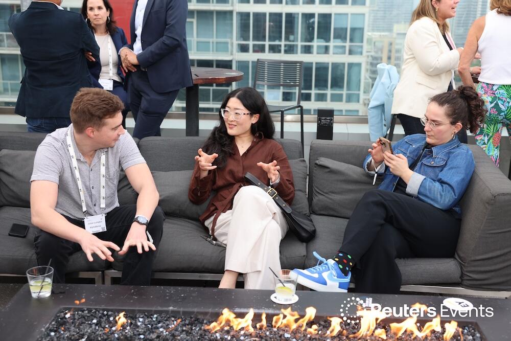 Photo of a networking event at the The Future of Insurance USA event