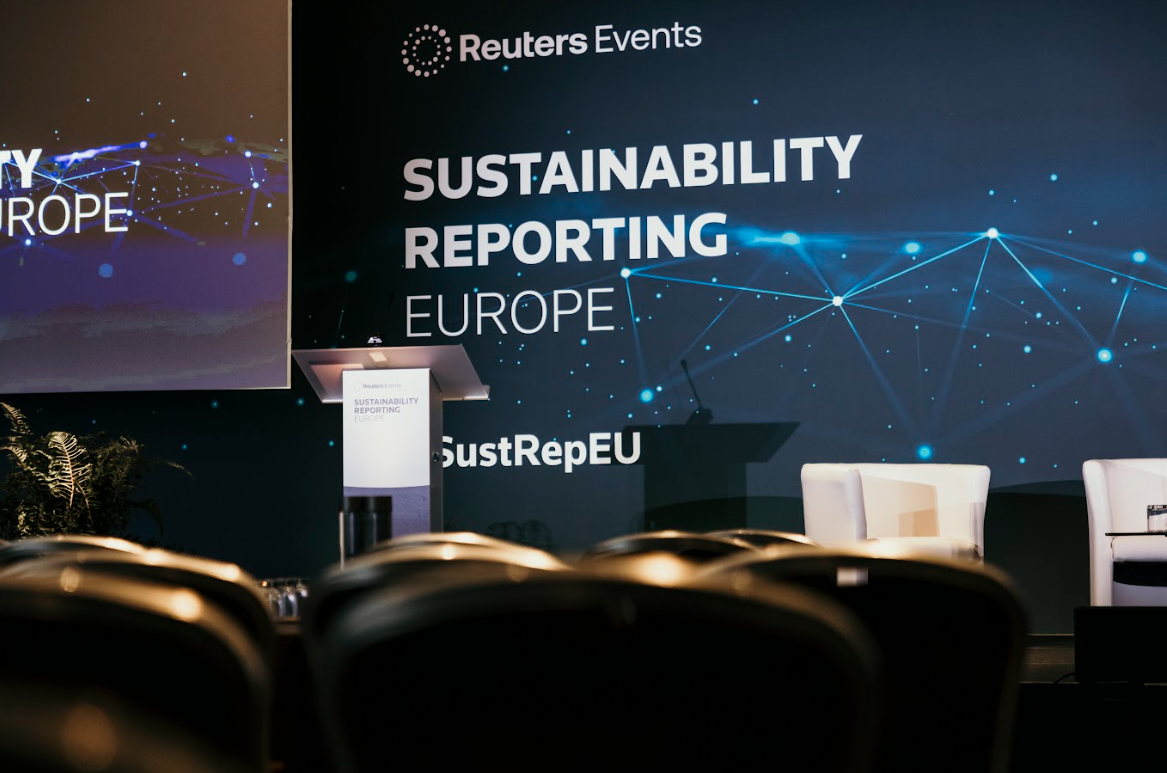 Stage setup for "Sustainability Reporting Europe" conference