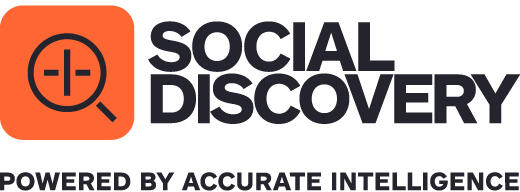 Social Discovery: POWERED BY ACCURATE INTELLIGENCE logo