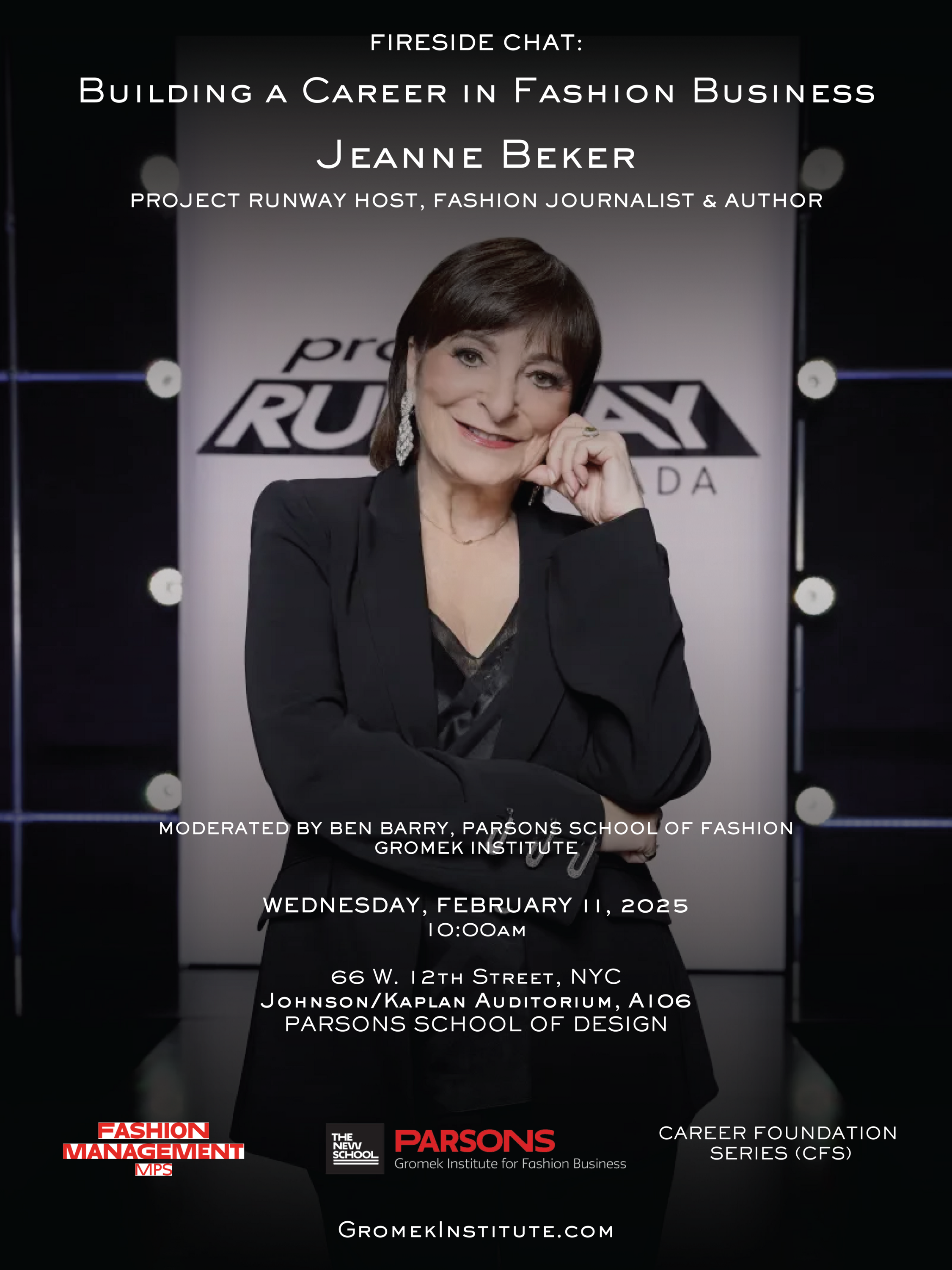Building a Career in Fashion Business: Project Runway's Jeanne Beker Fireside Chat, co-presented by Gromek Institute