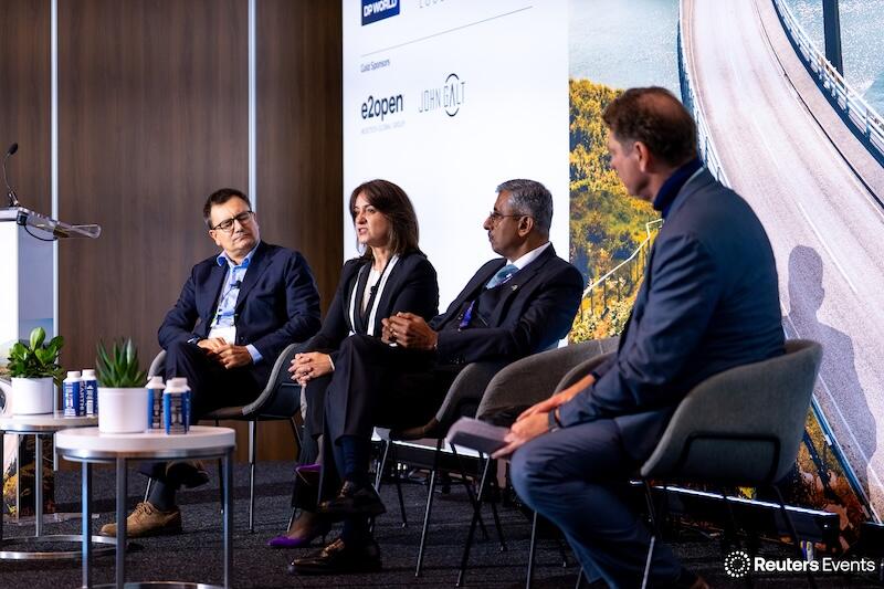 4 speakers giving a panel discssion at Supply Chain Europe 2025
