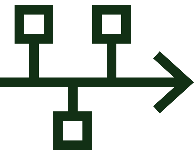 Icon of three people standing together, representing a group or team