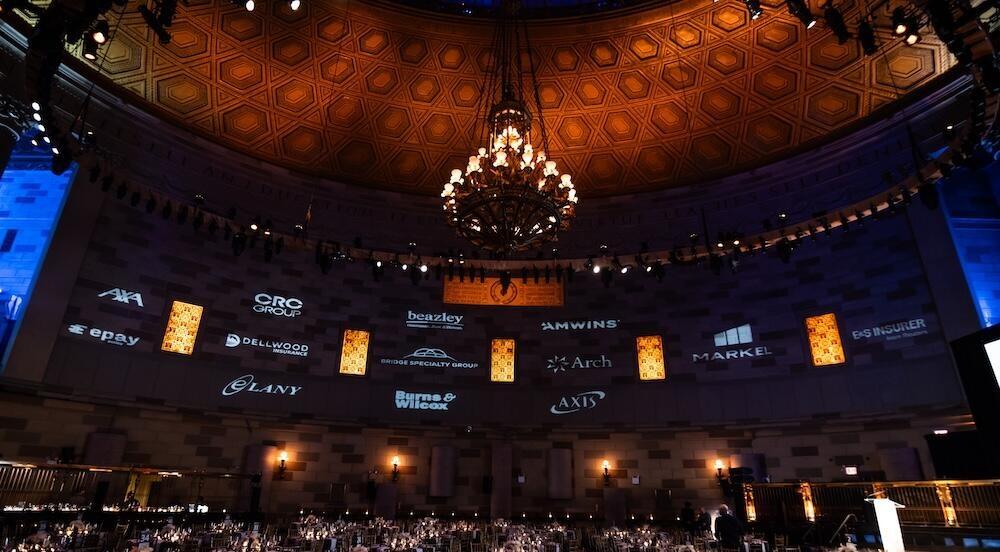 Photo of the awards venue - a large ballroom