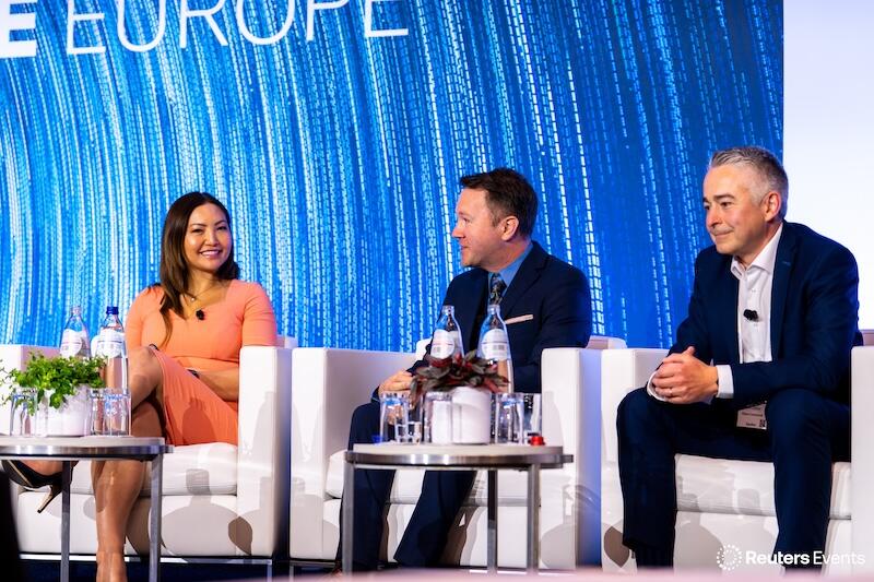 Three speakers on stage