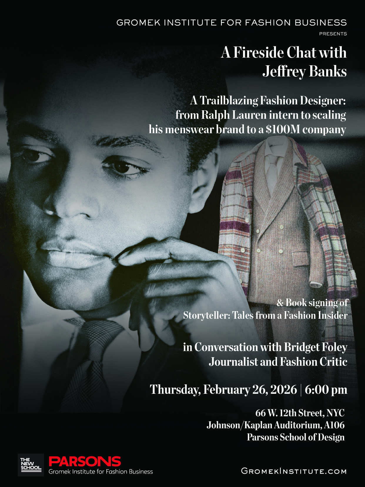 Jeffrey Banks, Former Ralph Lauren, Calvin Klein Designer & Founder of Merona Sports, Fireside Chat & Book Signing, presented by Gromek Institute