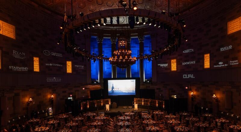 Photo of the awards venue - a large ballroom