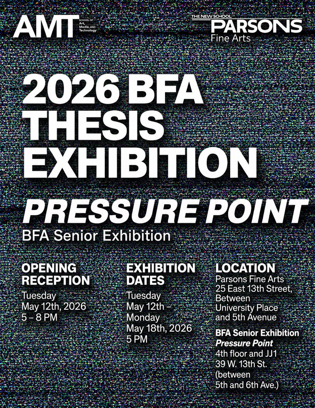 OPENING | 2026 BFA Fine Arts Thesis Exhibition: Pressure Point