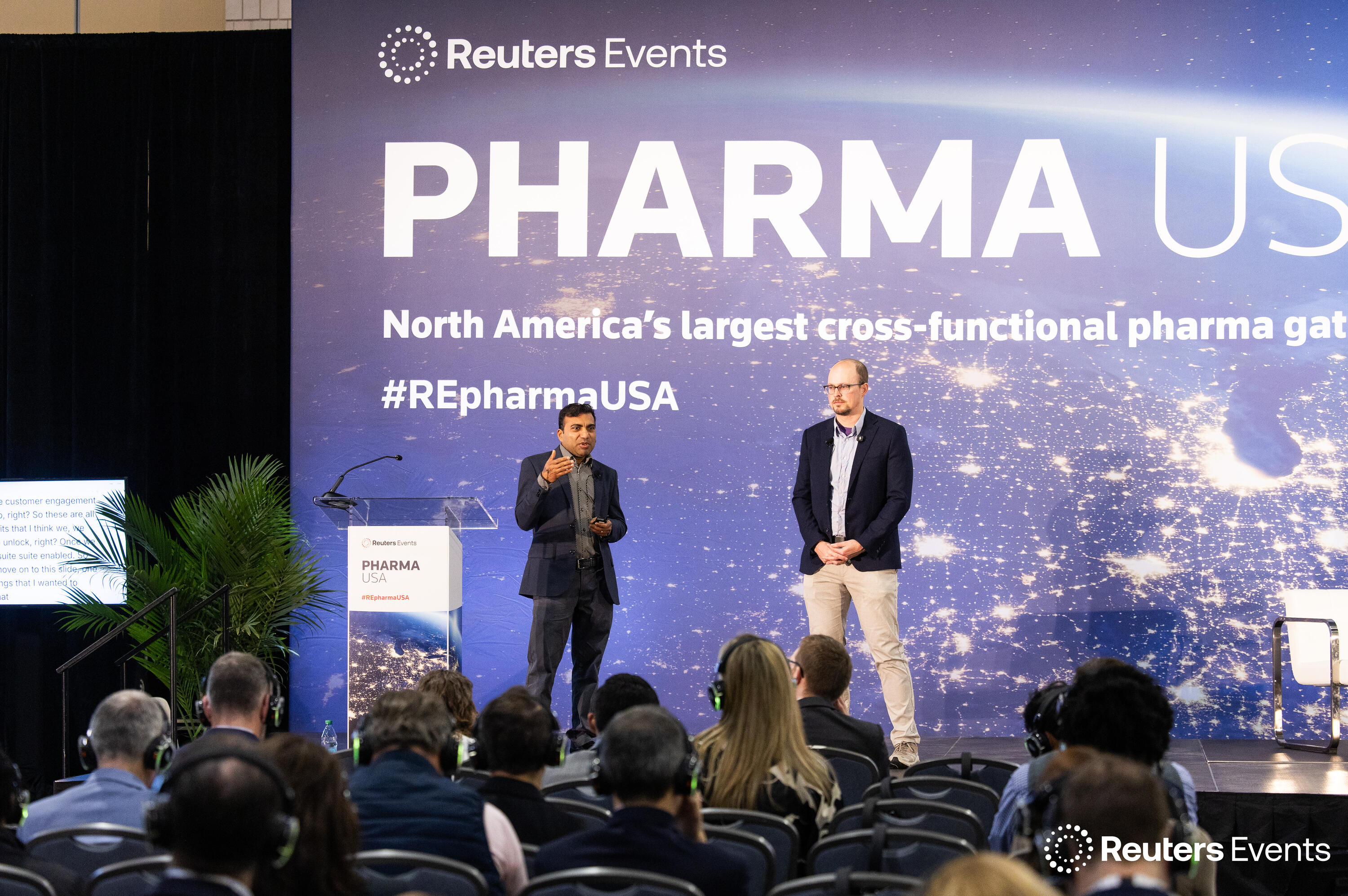 Two email on stage at Pharma USA