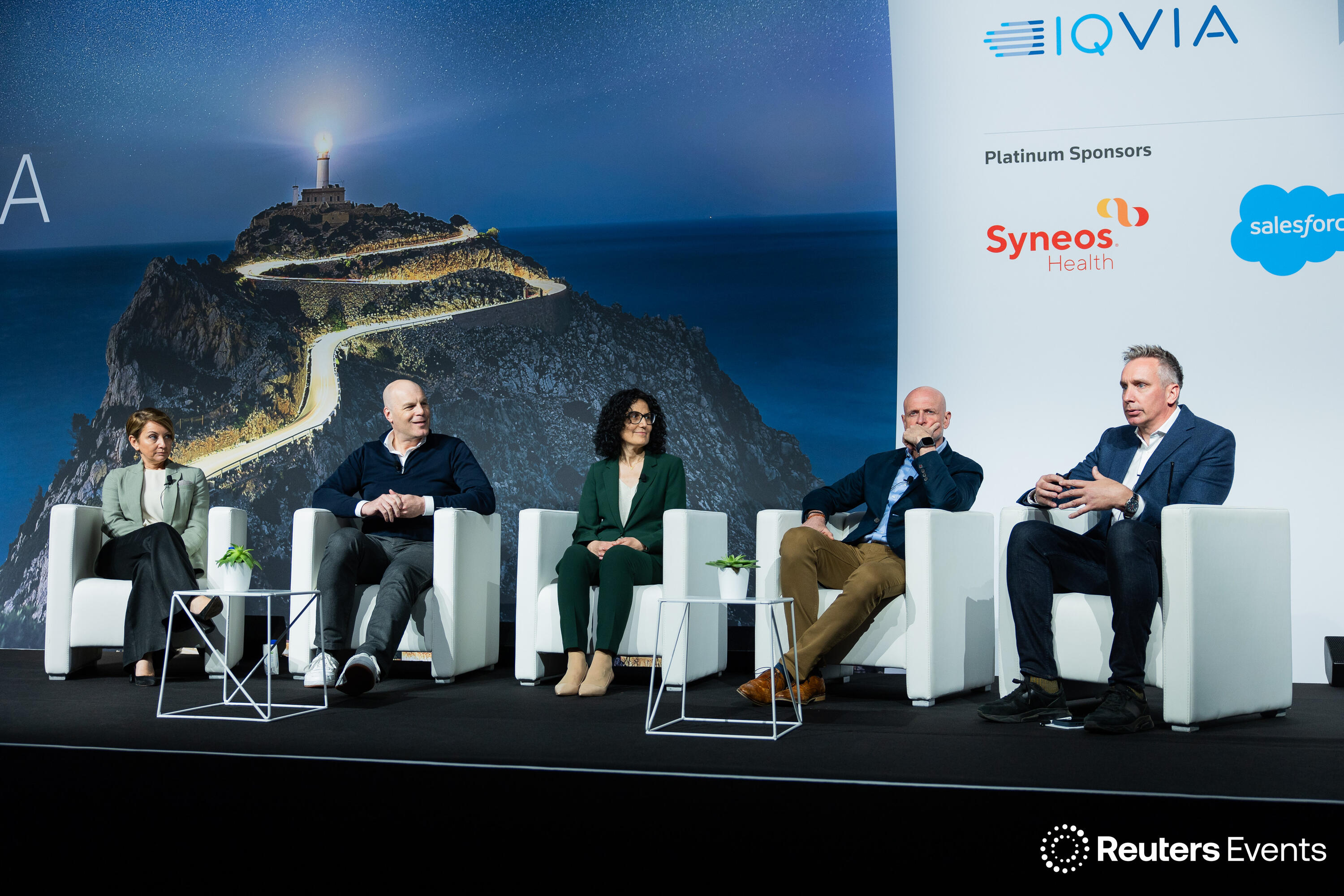 Five speakers on stage at Pharma Europe