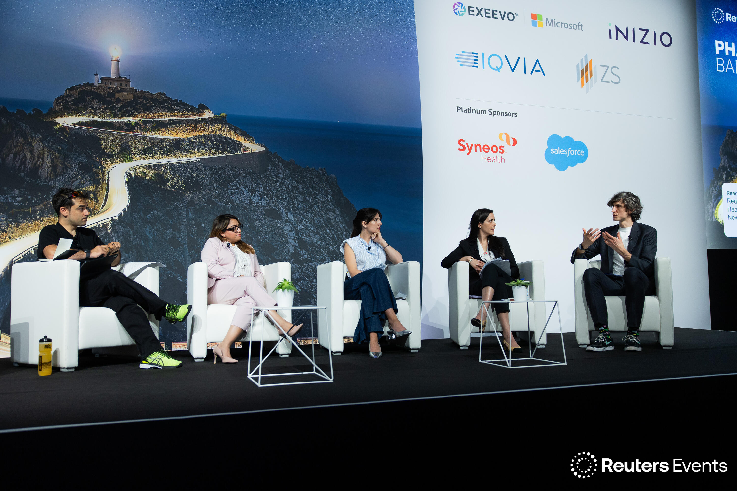 Five speakers on stage at Pharma Europe